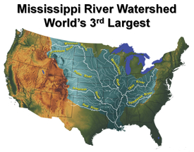 Map of the Mississippi River Watershed