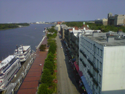 View of Savannah, Georgia along the river