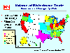 Graphic depicting volume of waterborne trade domestic and foreign, by state. Click for full size picture