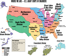 Map of USACE Division Boundaries