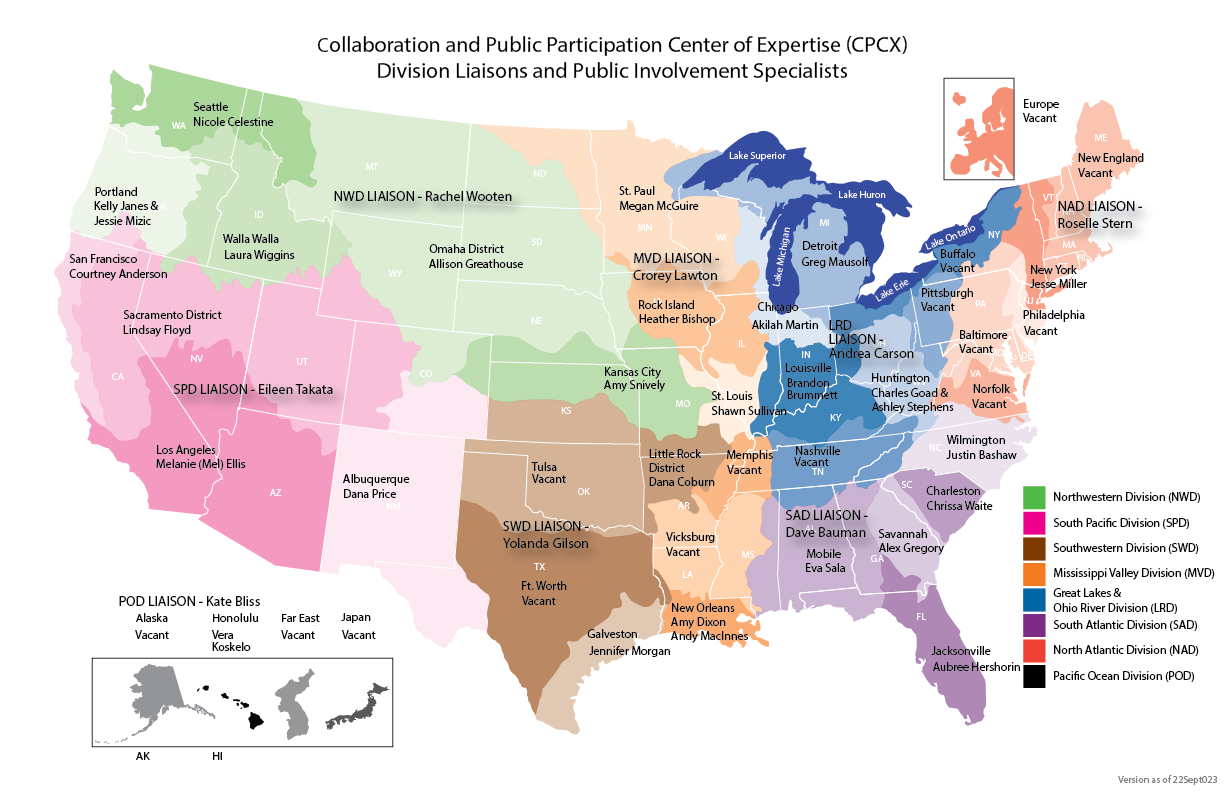 Map of Public Involvement Specialists (as of 2023-09-22)