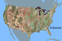 Map of United States showing Atlantic