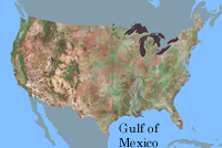 Map of United States showing Gulf of Mexico