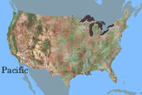 Map of United States showing Pacific
