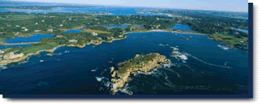 Aerial photo of a drowned valley coast