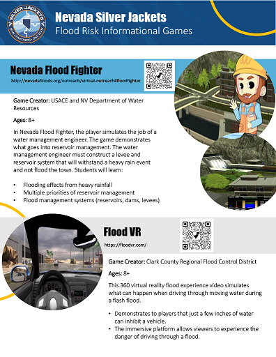 Nevada Silver Jackets Flood Risk Informational Games Fact Sheet