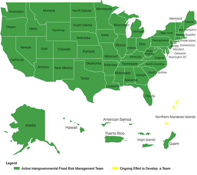 Map of Silver Jackets state teams