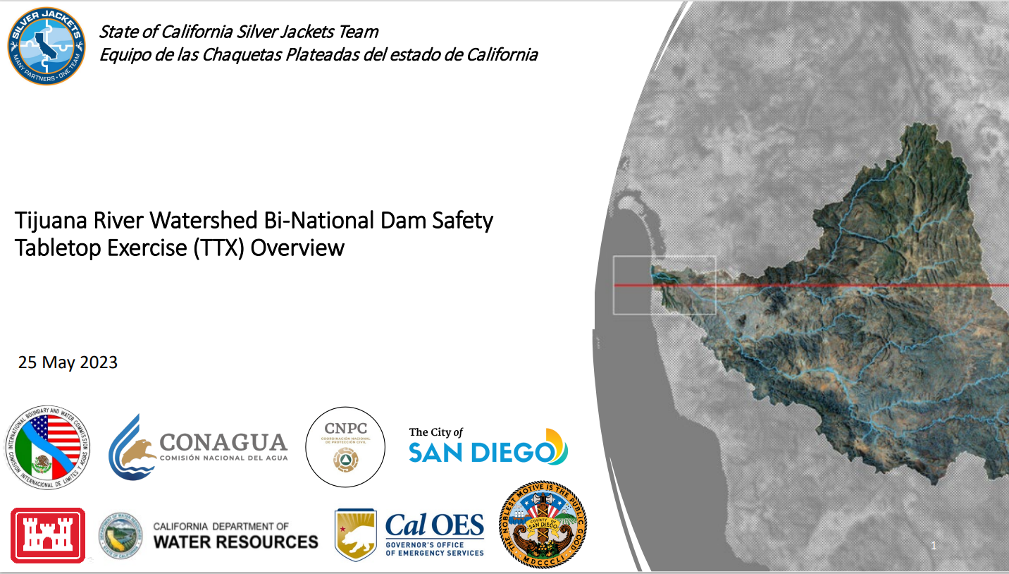 graphic of Tijuana Watershed Bi-National Exercise webinar cover slide