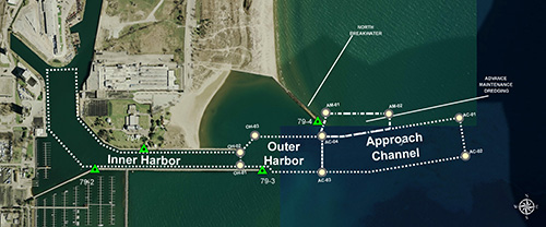 Map of navigation facility with channels