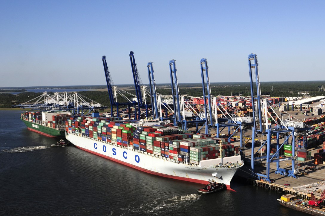 Container Ships Offloading at Port 